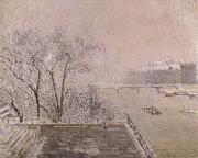 Camille Pissarro The Louvre under snow painting